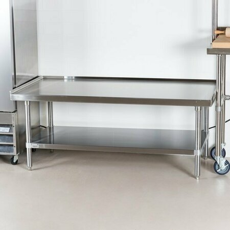 ADVANCE TABCO ES-245 24in x 60in Stainless Steel Equipment Stand with Stainless Steel Undershelf 109ES245